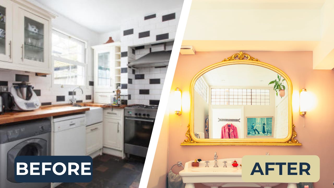 Kitchen to bathroom