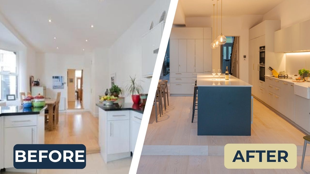 Before and after kitchen renovation