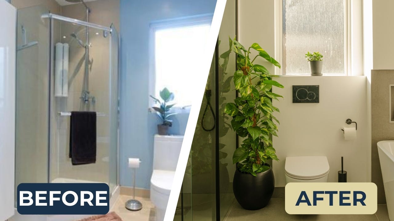 Before and after bathroom